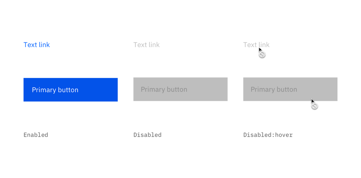 Default disabled style examples